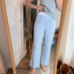 Amazon Blue and White Striped Straight Leg Pants